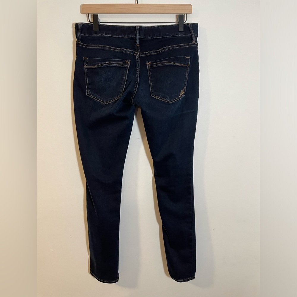 Express Super Soft Super Skinny Low Rise Blue Jean Size 6 Stretchy Dark Wash EUC - Picture 4 of 9